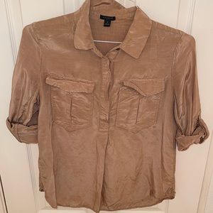 Ann Taylor Metallic Gold Blouse